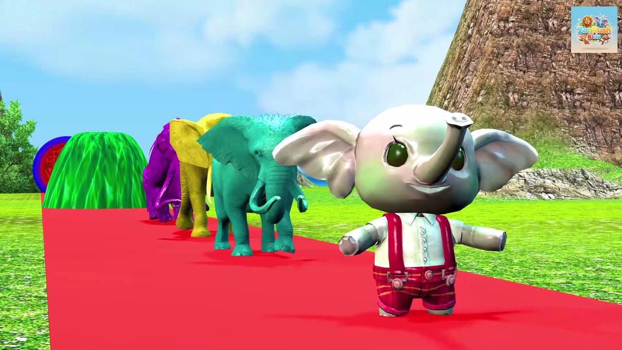 Paint Animals Mammoths and Elephants Size Comparison Fountain Crossing ...