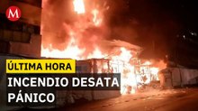 Fuerte incendio consume puestos semifijos en zona del Mercado de Sonora