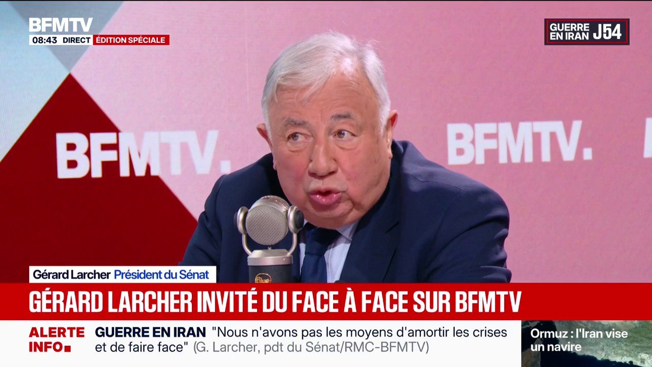 Présidentielle 2027: Bruno Retailleau "est le candidat des Républicains", déclare Gérard Larcher, président du Sénat