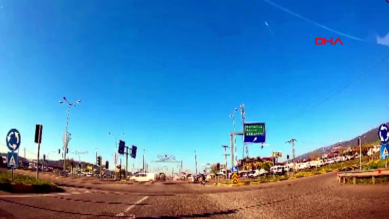 Gaziantep’te tankerin devrildiği kaza kamerada