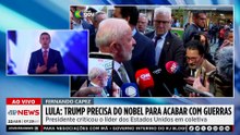 Lula afirma ser preciso “dar logo” o Nobel da Paz a Trump para acabar com as guerras
