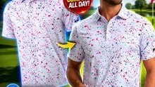 Obla Men’s Golf Polo Shirt | Dry Fit Performance Casual Printed Polo