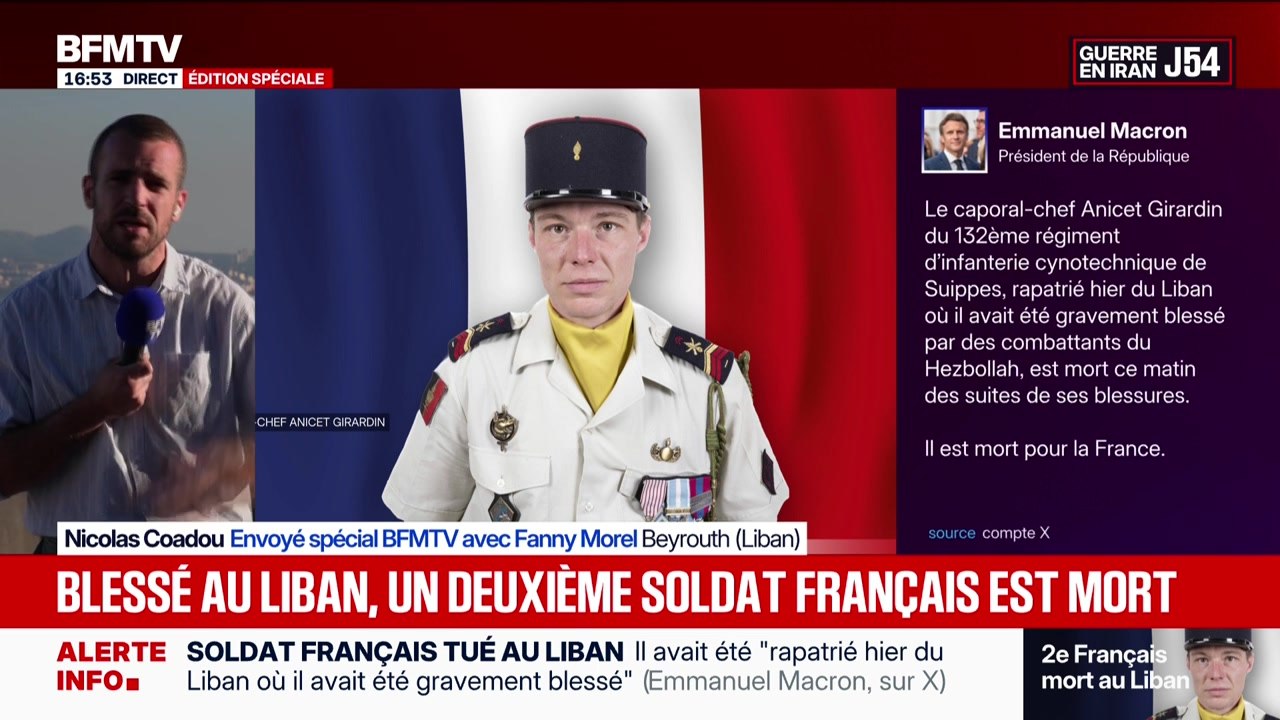 Marschall Truchot : Blessé au Liban, un deuxième soldat français est mort - 22/04