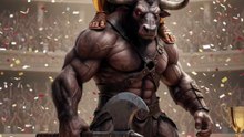 Chariot Race sabotaged, time to ride the MINOTAUR! 🐂⚔️ #minotaur #ancientgreece #mythology #comedy