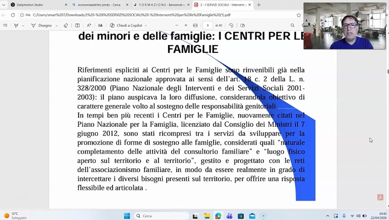 Legislazione e politiche per i minori e per la famiglia parte I