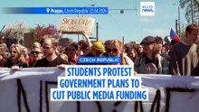 Czech students protest government plans to cut public media funding