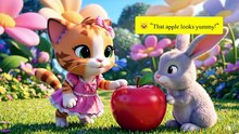 Baby Bunny Learns Sharing 🐰🍎 | Short Moral Story for Kids
