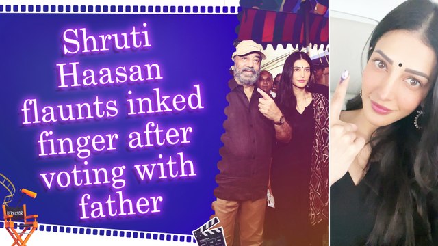 Kamal Haasan and daughter Shruti Haasan cast their votes in Tamil Nadu Assembly Elections