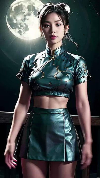 AI Dance Girl 1784 - Chun-Li Street Fighter Character Dance on Luang Phi Jazz 4G