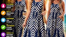 WIHOLL Summer Dresses for Women Flowy Casual Midi Dress with Pockets