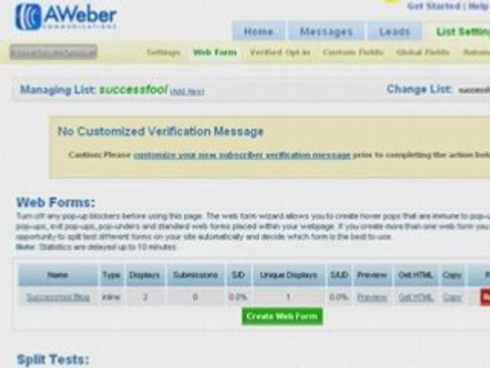 Aweber Custom Html Form With Optin Rate Tracking