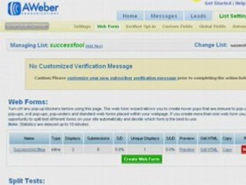 Aweber Custom Html Form With Optin Rate Tracking
