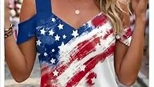 Soesdemo Women Cold Shoulder V Neck Top