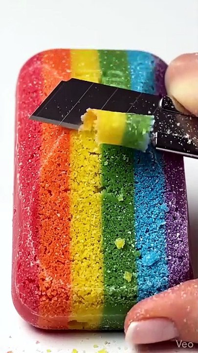 Rainbow Layered Soap: Satisfying Soap Peeling & ASMR