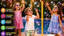 Tiki Torch Bubbler | Bubble Machine with Lights Music for Kids Summer Party