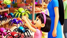 Little Girl Buys Colorful Spider Toys 🕷️ | Cute Kids Story at Fun Market | Animated Short