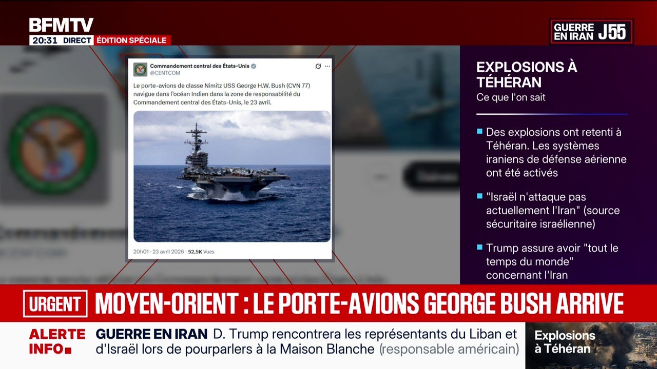 Le porte-avions américain Georges Bush arrive au large du Moyen-Orient
