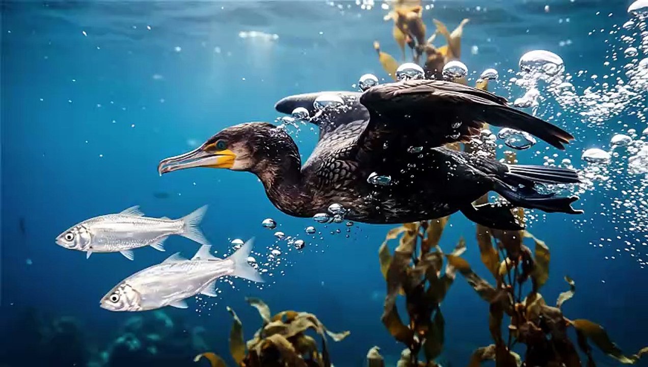 Cormorant Underwater Chase