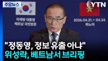청와대 "정동영 발언, 정보 유출 아냐...안보 협의 지연은 사실" / YTN