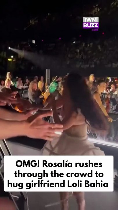 Spanish pop star Rosalía rushes through the crowd to hug girlfriend Loli Bahia at her Amsterdam concert