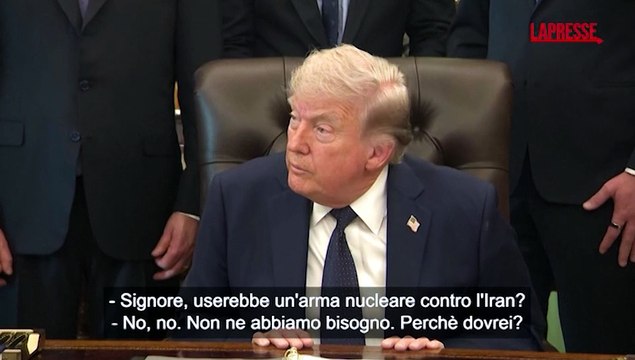 Iran, Trump: Non userei mai un'arma nuceare, li abbiamo gi? annientati