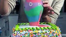 She get creative for cake pour