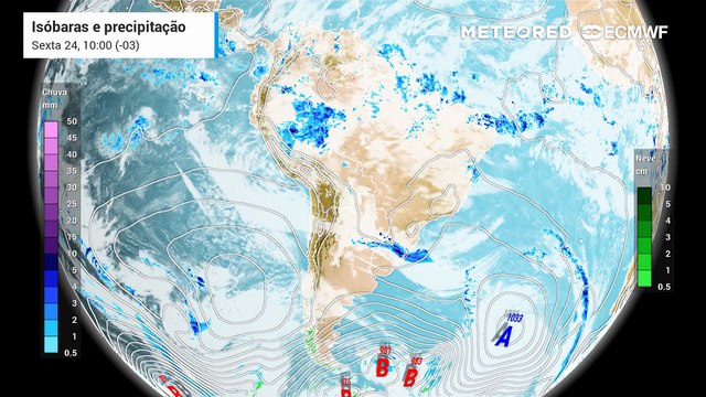 Isóbaras e precipitação