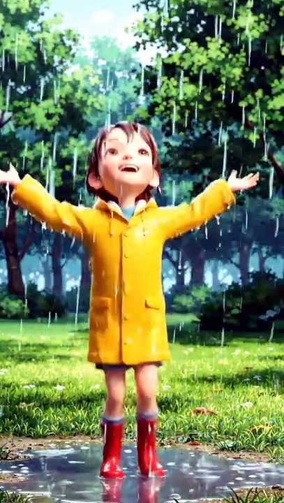 Boy enjoying rain