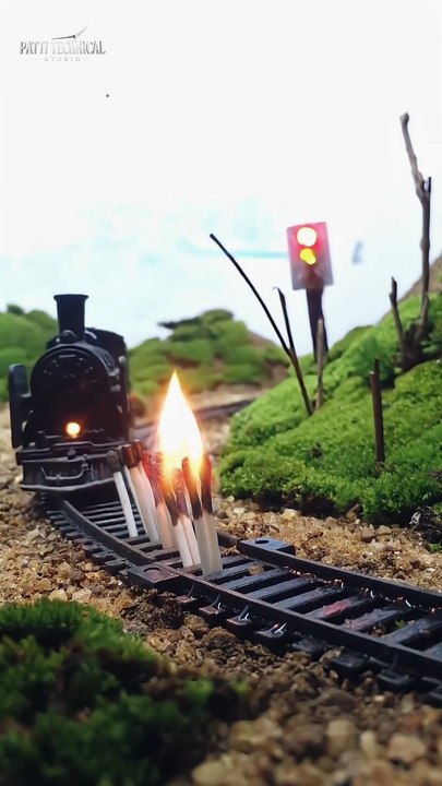 Mini Train vs Fire 🔥🚂