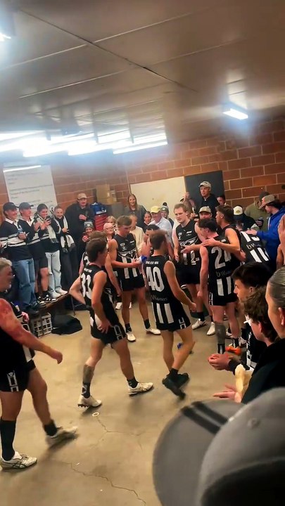 Clunes team song after Anzac Day CHFL win over Ballan
