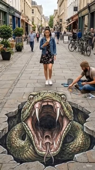 This 3D painting is dangerously real! #3dpainting #dangerous #professional