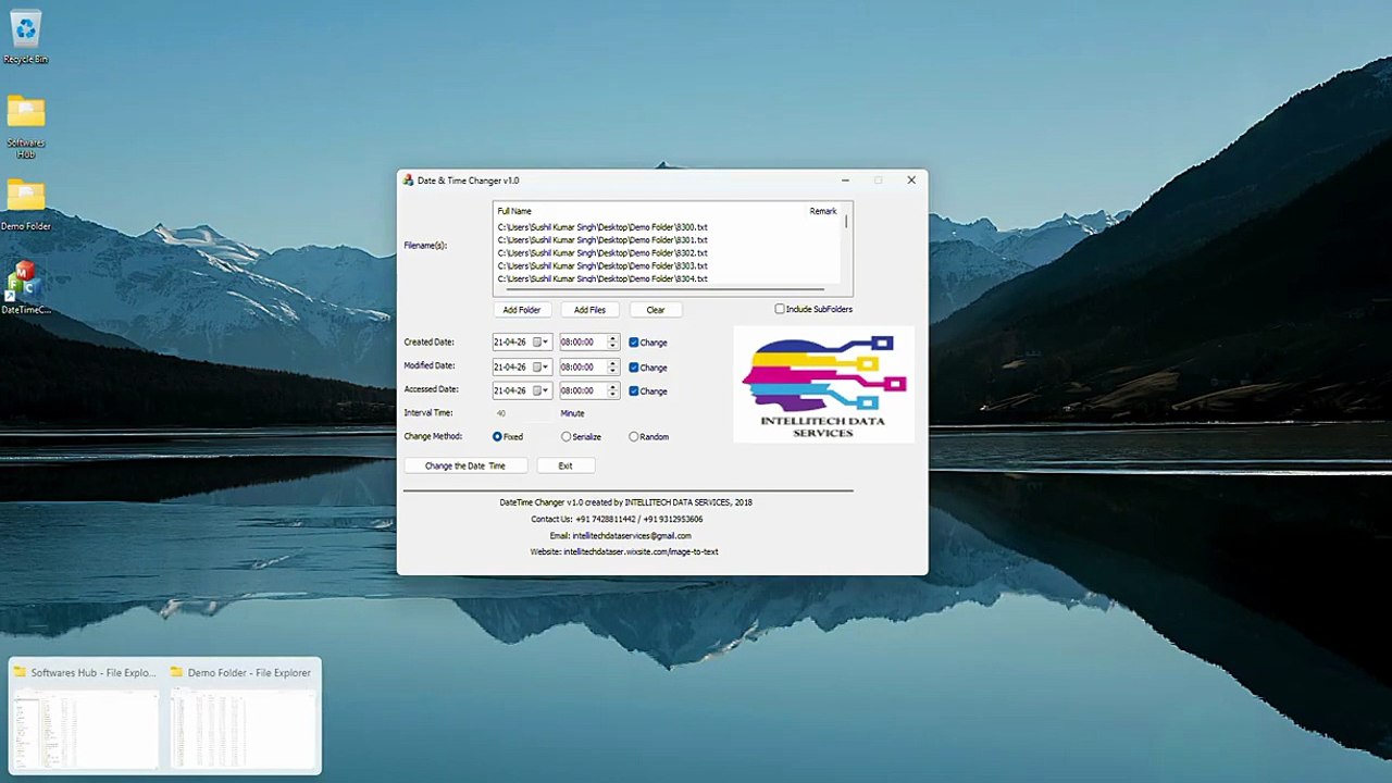 Date and Time Changer for Data Entry, Pixcel , Notepad Plus, RTX Notepad Demo| Attribute Changer