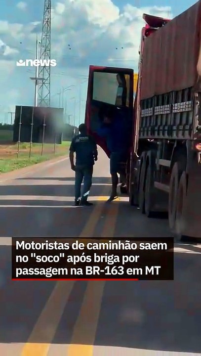 Motoristas de caminhão saem no "soco" após briga por passagem na BR-163 em MT