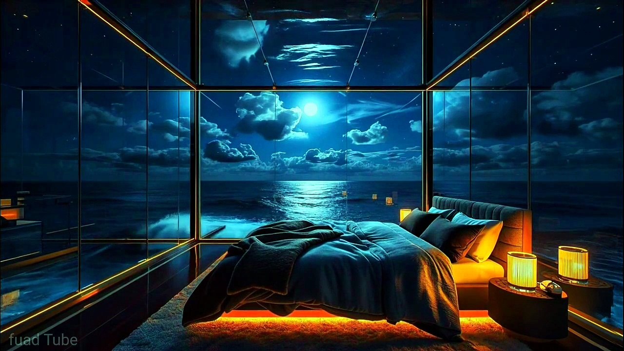 Relax Instantly with Ocean Sounds 🌙 | POV Glass Room Night ASMR