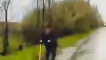 Ukrainian troops use robot to rescue elderly woman