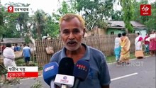 প্ৰচণ্ড ধুমুহাত প্ৰকাণ্ড গছ আধাতে ভাঙি তচনচ কৰিলে সপোনৰ এটি ঘৰ