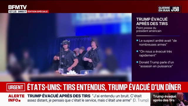 Tirs au dîner des correspondants de la Maison Blanche: les images de l'exfiltration de Donald Trump