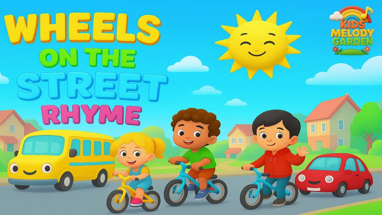 Wheels on the Street 🚗🎶 | Fun Vehicle Song for Kids | Street Adventure Nursery Rhyme | Kids Melody Garden