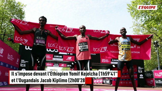 Vainqueur à Londres en 1h59'30'', Sabastian Sawe explose le record du monde du marathon - Athlé - Marathon de Londres (H)