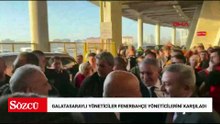 Galatasaraylı yöneticiler Fenerbahçe yöneticilerini karşıladı