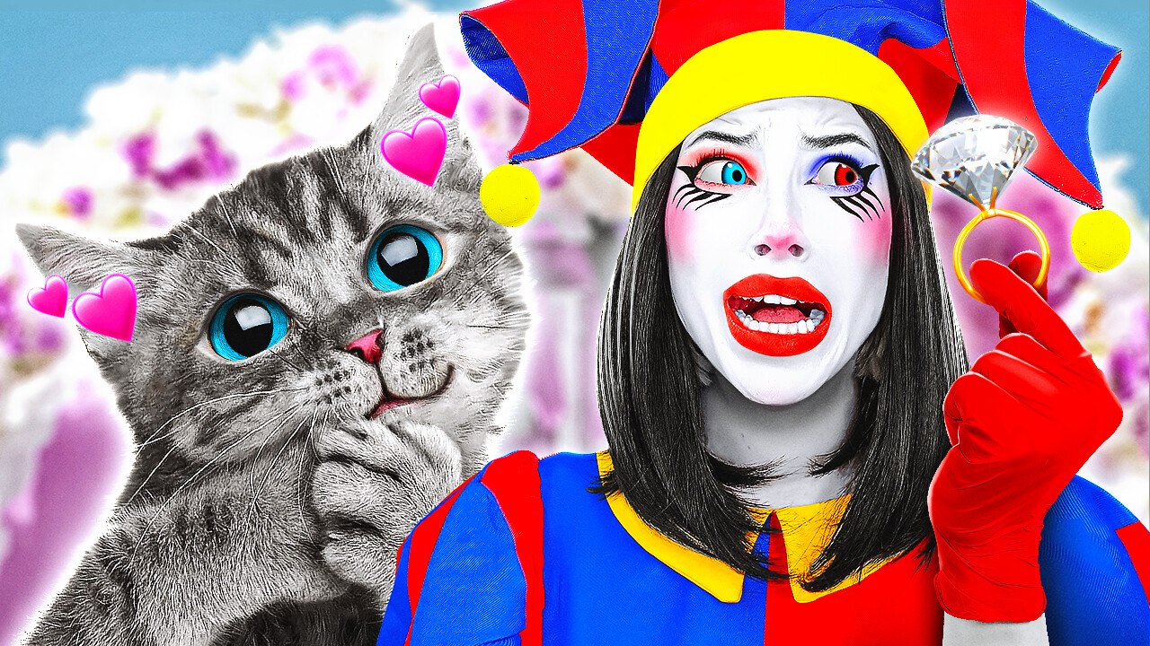 POMNI Falls in CAT LOVE! The Amazing Digital Circus Situations by Meow-some! Live