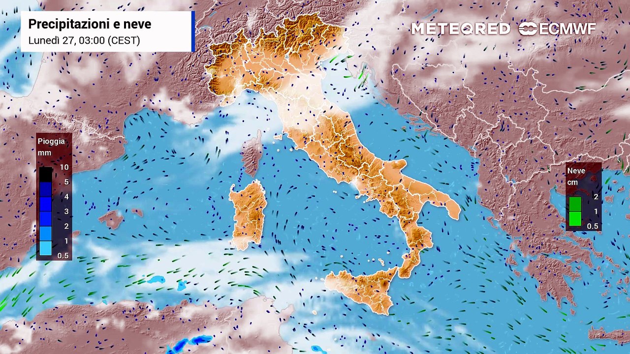 Qualche pioggia tra martedì e mercoledì al Nord Italia