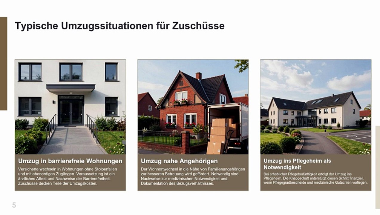 Umzugskosten und wohnumfeldverbessernde Zuschüsse der Knappschaft   & Butler Umzüge GmbH
