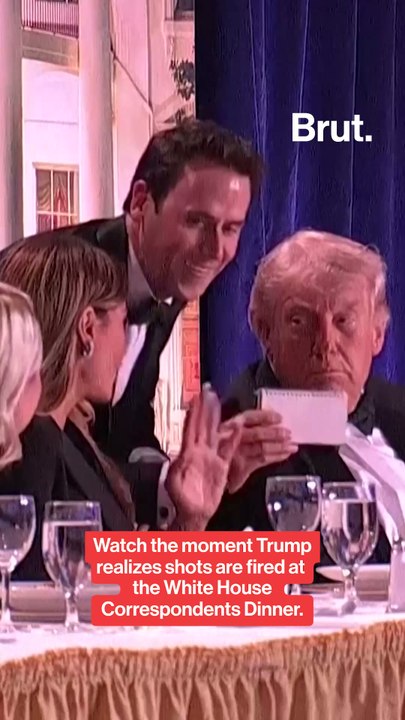 Watch the moment Trump realizes shots are fired at the White House Correspondents’ Dinner.