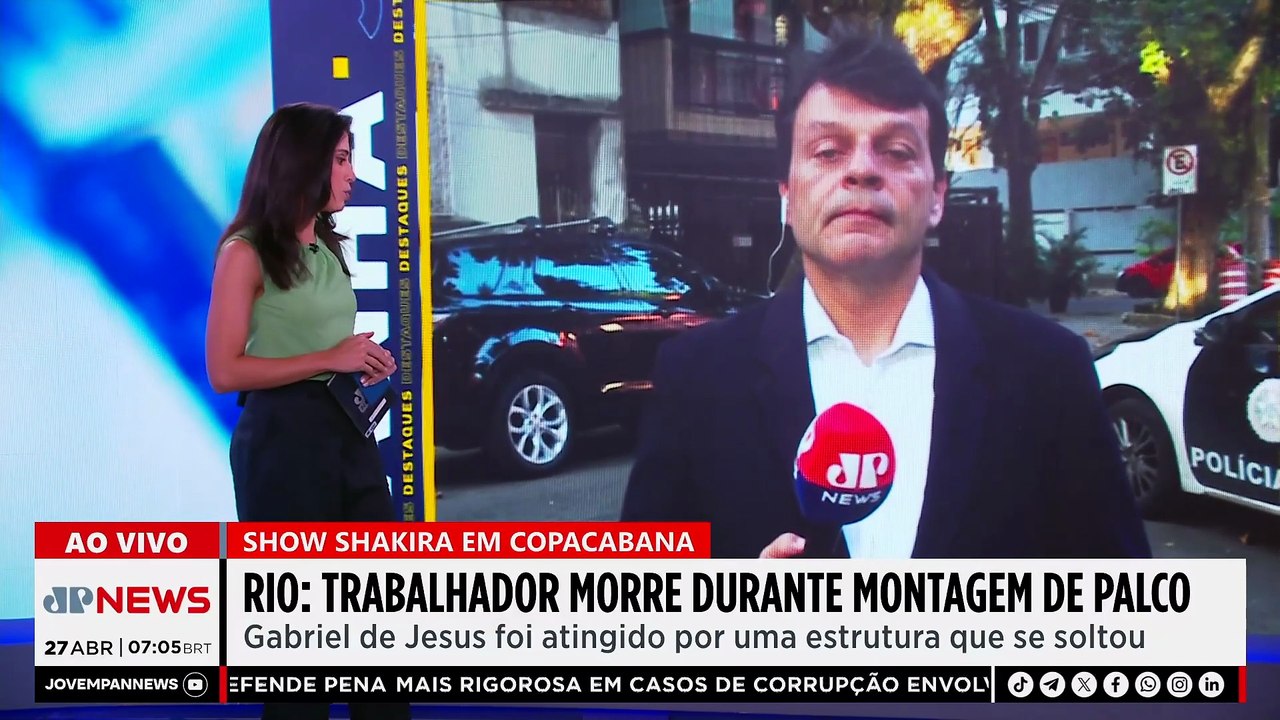 Trabalhador morre em acidente durante montagem de palco de Shakira no RJ