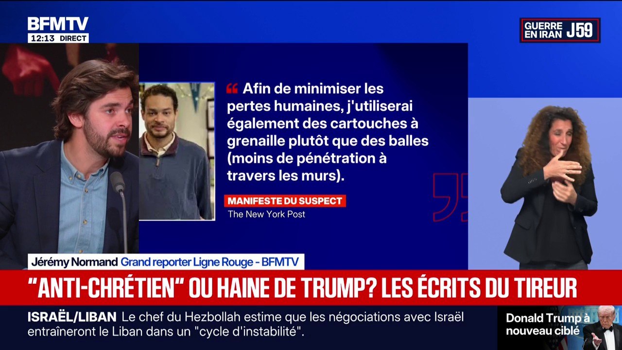 Tirs au gala de la presse: alors que Donald Trump qualifie le manifeste du tireur de "très antichrétien", le contenu réel du document s'attaque plutôt au président lui-même, le qualifiant de "pédophile", de "violeur" et de "traître"