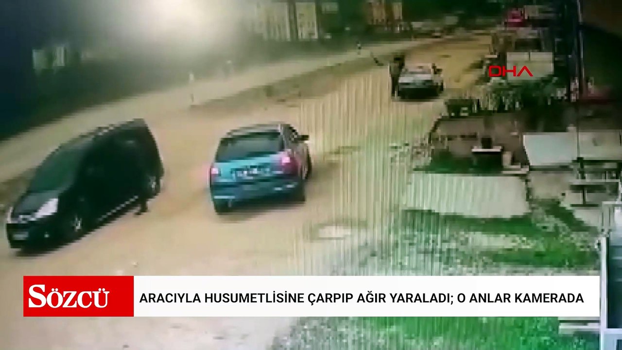 Hafif ticari aracıyla husumetlisine çarpıp ağır yaraladı; o anlar kamerada