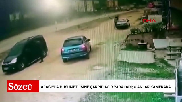 Hafif ticari aracıyla husumetlisine çarpıp ağır yaraladı; o anlar kamerada