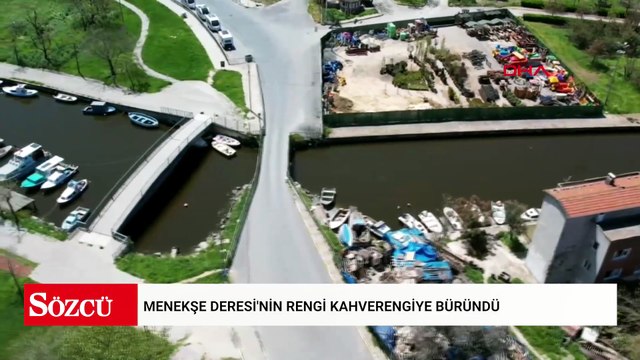 Küçükçekmece'deki Menekşe Deresi'nin rengi kahverengiye büründü