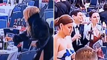 Guests grab wine and champagne after WHCA dinner shooting